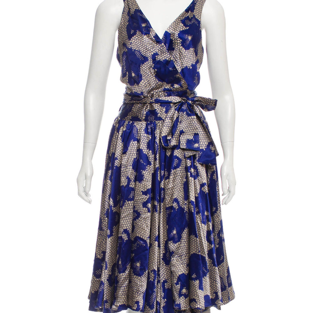 Diane von Furstenberg Satin Wrap Dress